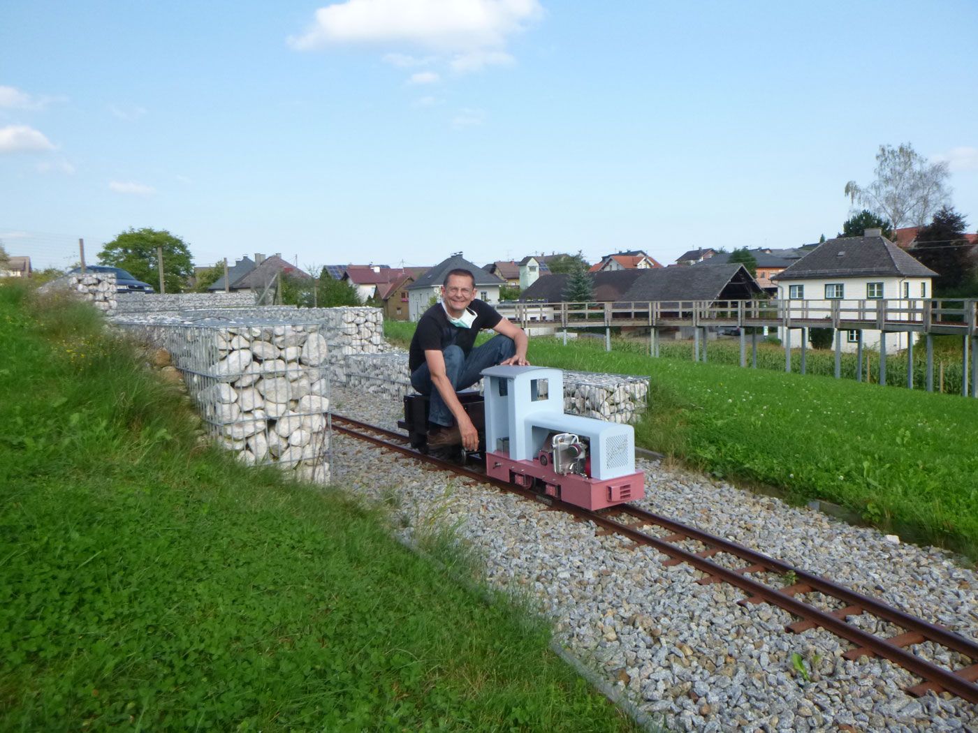 Expertentreffen der Parkbahnszene Süd auf der Obralino Minibahn 2020, in Neukirchen an der Vöckla