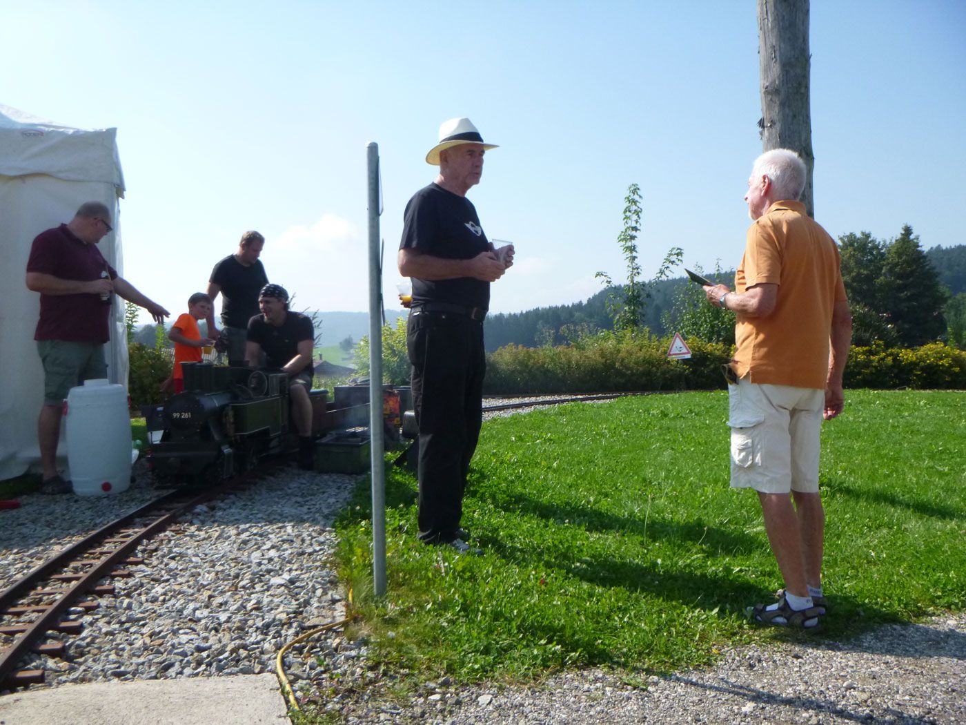 Expertentreffen der Parkbahnszene Süd auf der Obralino Minibahn 2020, in Neukirchen an der Vöckla